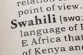 Definition of Swahili Royalty Free Stock Photo