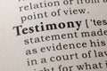 Definition of testimony Royalty Free Stock Photo