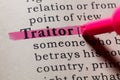 Definition of traitor Royalty Free Stock Photo