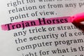 Definition of trojan horses Royalty Free Stock Photo