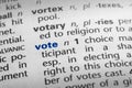 Definition of Vote Royalty Free Stock Photo