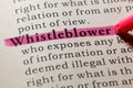 Definition of whistleblower Royalty Free Stock Photo