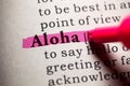 Definition of the word aloha