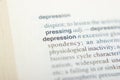 The definition of the word Depression in the dictionary Royalty Free Stock Photo
