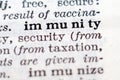 Definition of word immunity Royalty Free Stock Photo