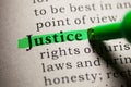 Definition of the word justice Royalty Free Stock Photo