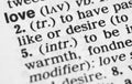 Definition of the word love in the dictionary Royalty Free Stock Photo