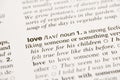 Definition word love in dictionary Royalty Free Stock Photo