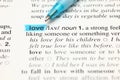 Definition word love in dictionary Royalty Free Stock Photo