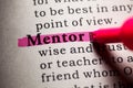 Definition of the word mentor Royalty Free Stock Photo