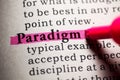 Definition of the word paradigm