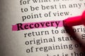 Definition of the word recovery Royalty Free Stock Photo