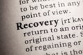 Definition of the word recovery Royalty Free Stock Photo