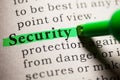 Definition of the word security Royalty Free Stock Photo