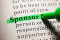 Definition of the word sponsor Royalty Free Stock Photo