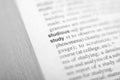 The definition of the word study in a dictionary Royalty Free Stock Photo