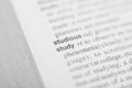 The definition of the word study in a dictionary Royalty Free Stock Photo