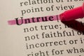 Definition of word untrue Royalty Free Stock Photo
