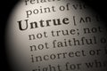Definition of word untrue Royalty Free Stock Photo