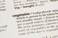 Definition word vegetable in dictionary