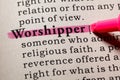 Definition of worshipper Royalty Free Stock Photo