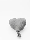 Deflate heart shape balloon in black and white isolated on white background Royalty Free Stock Photo