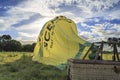 Deflating the balloon after a soft landing operation Royalty Free Stock Photo