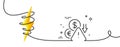 Deflation line icon. Economic crisis sign. Continuous line with curl. Vector Royalty Free Stock Photo
