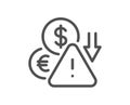 Deflation line icon. Economic crisis sign. Vector Royalty Free Stock Photo