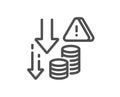 Deflation line icon. Economic crisis sign. Vector Royalty Free Stock Photo