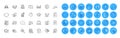 Deflation, Reminder and Calculator line icons pack. For web app. Color icon buttons. Vector