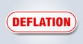 deflation sign. rounded isolated button. white sticker Royalty Free Stock Photo