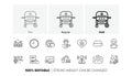 Deflation, Time and Quick tips line icons. For web app, printing. Line icons. Vector