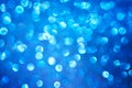 Defocus abstract show. Festive morning or evening blue lights. Bright background and backdrop Royalty Free Stock Photo