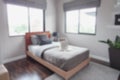 Defocus background bedroom in lively style