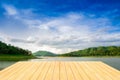 Defocus and blur image of terrace wood