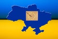 Defocus European union and Ukraine. Support and help Ukraine, Independence Constitution Day, National holiday. Banner