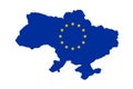 Defocus European union and Ukraine. Support and help Ukraine, Independence Constitution Day, National holiday. Banner