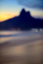 Defocus Rio de Janeiro Brazil Sunset Silhouette Two Brothers Mountain Ipanema Royalty Free Stock Photo