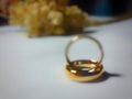 defocused abstract background of beautiful pair of wedding rings