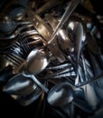 Defocused abstract background of silverware Royalty Free Stock Photo