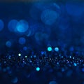 Defocused abstract blue lights background . bokeh lights. Royalty Free Stock Photo