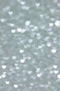 Defocused abstract silver hearts light background Royalty Free Stock Photo