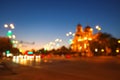 Defocused Assumption Cathedral, Varna, Bulgaria. Illuminated at