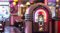 Defocused background image of a Rock n Roll Diner Time The hustle and bustle of a busy diner fades into the background Royalty Free Stock Photo