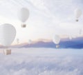 Defocused balloons over dreamy sky Royalty Free Stock Photo