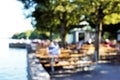 Defocused beergarden background Royalty Free Stock Photo