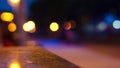 Blurred light in the night city time laps Royalty Free Stock Photo