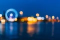 Defocused Blue Boke Bokeh Urban City Background Royalty Free Stock Photo