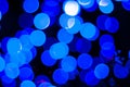 Defocused blue lights on dark background for wallpaper and design Royalty Free Stock Photo